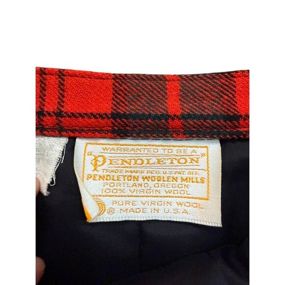 Vintage Pendleton Red Black Plaid Pattern Blazer & Skirt Set Size 14 - Picture 6 of 10